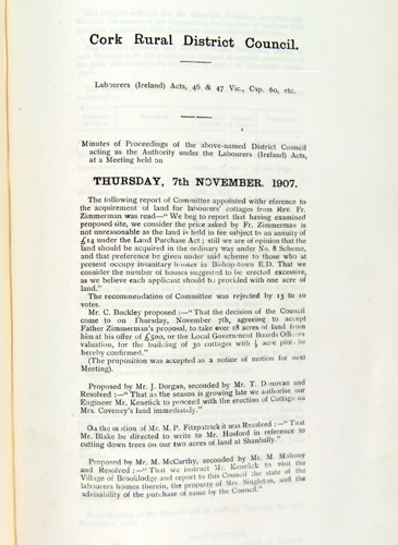 Cork RDC Minute Book 1907