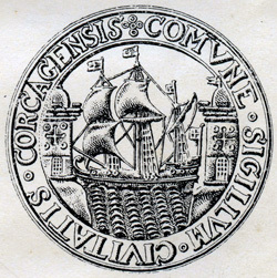 Ancient seal of Cork Corporation (today Cork City Council)